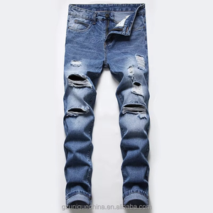 กางเกงยีนส์ผู้ชายทรงสลิมฟิตราคาส่งถูกจากดีไซเนอร์แฟชั่น - Product Image 1