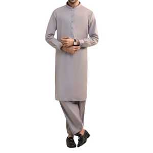 Nouveau costume traditionnel afghan pour homme, Salwar Kameez 2 pièces, couleur unie, formel/décontracté, toutes saisons, Kurta Salwar indien pakistanais - Product Image 1