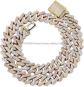 Hot Sale Cuban <b>Chain</b> <b>Iced</b> <b>Out</b> 925 Sterling Silver Hip Hop Necklace Men Moissanite Diamond for Certified Best Price - Product Image 1