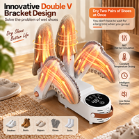 Séchoir à chaussures électrique portable intelligent, séchoir à chaussures pliable avec rotation à 360° °   Circulation d'air chaud pour baskets, chaussettes, pantoufles et bottes