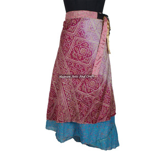 Trendy Party Wear Sari Silk <b>Long</b> Wrap <b>Skirts</b> for Girls Newest <b>Summer</b> Printing Girls Silk <b>Skirt</b> Indian Silk Wrap Vintage Women - Product Image 6