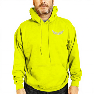 Sudadera con Capucha Azul Marino para Hombre, Logotipo de Alas Bordado, Corte Regular, Felpa, Informal, con Bolsillo Delantero, para Otoño - Product Image 2