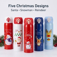 Gobelet isotherme de Noël 500 ml avec revêtement en acier inoxydable 304, couvercle à clapet verrouillable et logo personnalisé