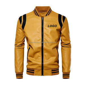 Automne hiver hommes PU cuir vestes mode homme moto manteaux fermeture éclair cuir vestes vêtements mâle Patchwork Streetwear - Product Image 5