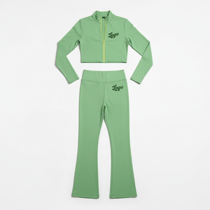 Ensemble de yoga pour femmes avec logo personnalisé, tenue de sport, ensemble fitness, haut court, leggings taille haute, vêtements de sport, ensemble 2 pièces - Product Image 4