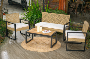 BeNK Best selling <b>wicker</b> set <b>Outdoor</b> <b>furniture</b> set for garden patio 4pcs conversation set - Product Image 6