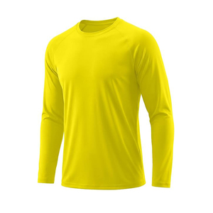 T-shirt à manches longues pour homme, coupe ajustée, 100% coton, uni, nouvelle tendance, vêtements de sport décontractés, col rond, manches longues - Product Image 3