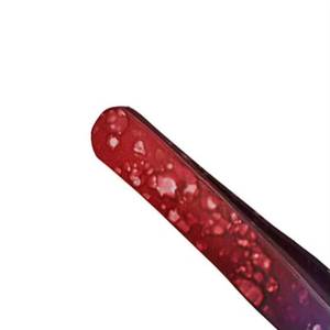 Pince à épiler de précision pour cils, en acier inoxydable, pointe lisse, manche dégradé rouge-violet - Product Image 5