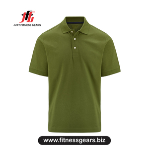 เสื้อโปโลแขนสั้นสีพื้นสำหรับผู้ชาย แห้งเร็ว ผ้าถัก ทรงลำลอง - Product Image 1