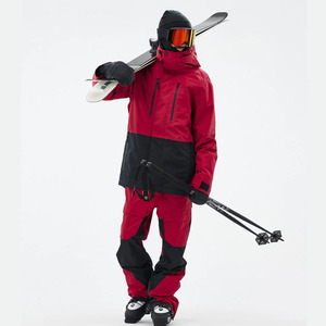 Chaqueta de Esquí y Snowboard para Hombre, Invierno 2026, Personalizada, con Capucha, Impermeable 10,000mm, 100% Poliéster, Rojo Oscuro/Negro, Montec - Product Image 1