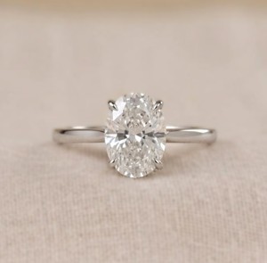 DEF Color VS VVS Clarity Oval Lab Created Diamond Engagement <b>Ring</b> IGI Certified 10K 14K 18K Solid Gold Prong Setting Bridal <b>Ring</b> - Product Image 3