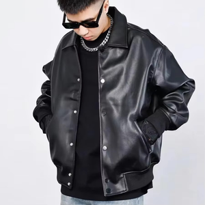 Nouvelles tenues à la mode, veste vintage à col rabattu, veste en cuir tendance, veste pour homme, veste grande taille, logo personnalisé - Product Image 1