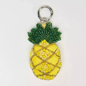 Rizir Fashion Handmade Durable Zinc Alloy Lemon Keychain Embroidered Beaded Trendy <b>Bag</b> <b>Charm</b> Women Cute Fruit Wedding - Product Image 1