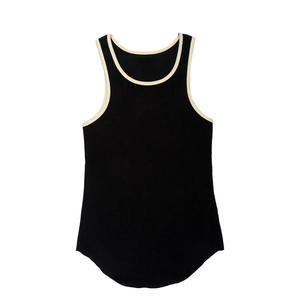 Débardeur en tricot uni à col rond pour homme, coupe ajustée, vêtements de sport décontractés - Product Image 2