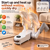 Séchoir à chaussures intelligent à double bras |   360 °   Circulation d'air chaud, écran LED, design pliable et portable avec poignée en cuir