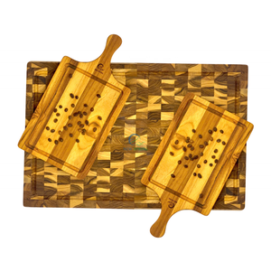 Tabla de cortar de madera de teca de doble cara, duradera, de alta calidad, antideslizante, ecológica, 6,4 cm de espesor, utensilios de cocina naturales preengrasados - Product Image 6