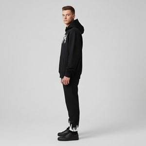 Ensemble de survêtement décontracté pour homme et unisexe de haute qualité, pantalon de survêtement et sweat-shirt à capuche léger 100% coton, logo personnalisé - Product Image 3