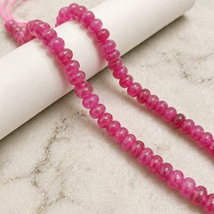 สร้อยคอและกำไลข้อมือประดับด้วยลูกปัดพลอยทัวร์มาลีนสีชมพูทรงรอนเดลล์แบบใหม่ ขายส่งอุปกรณ์ทำเครื่องประดับ DIY - Product Image 5