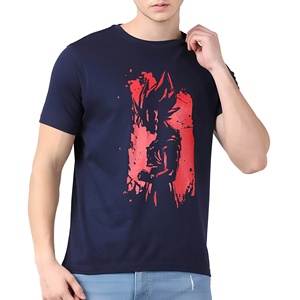 T-shirt graphique style anime pour homme, streetwear décontracté, manches courtes, coton, imprimé tendance, mode urbaine, haut d'été - Product Image 1