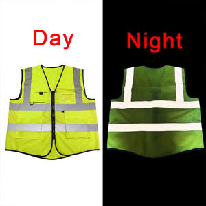 Yellow Industrial Reflective Vest Printed Road <b>Construction</b> Safety Reflective Vest Reflective Strip <b>Work</b> <b>Construction</b> Vest - Product Image 2