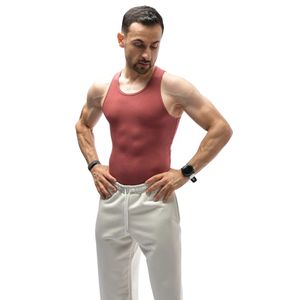 Men's Burgundy Red Sleeveless <b>Muscle</b> <b>Vest</b> Cotton Training Tank Top Casual Bodybuilding Apparel Wholesale Clothing Factory - Product Image 1