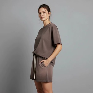 Conjuntos de Sudadera con Capucha y Pantalones Deportivos de Encaje de 2 Piezas Personalizables para Mujer, Trajes Deportivos de Verano, Tops Cortos, Largo hasta el Tobillo, Formales, 100% Algodón - Product Image 6