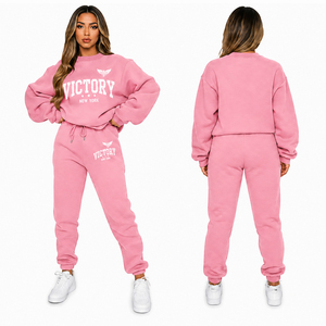 Conjunto Deportivo Informal de 2 Piezas para Mujer, Sudadera Holgada y Pantalones Deportivos, Estilo Brooklyn, Color Gris - Product Image 6