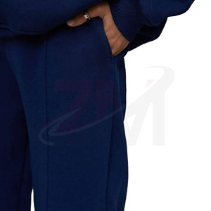 Wholesale Price Light Weight Women Solid Color Hooded <b>Tracksuit</b> Set Full Length Loose Fit Casual Wear 100% Cotton - Product Image 3