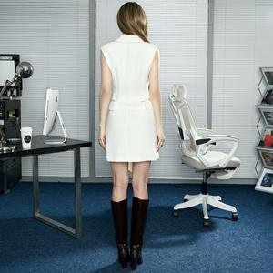 กระโปรงสั้นสั้นสีพื้นไม่สมมาตรสำหรับผู้หญิงชุดทำงานแบบเวียดนามแฟชั่นผ้าโพลีเอสเตอร์ผสมวิสคอสซักได้ - Product Image 2