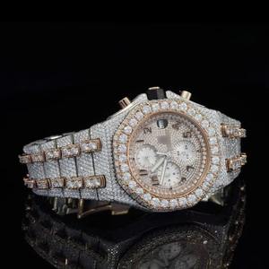 Premium Vintage Style Chronograph Diamond <b>Watch</b> for <b>Men</b> Hip Hop Style <b>Waterproof</b> Stainless Steel Timepiece for Fashion Event - Product Image 2