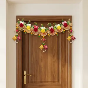 Guirlande décorative murale en fleurs artificielles pour la porte, idéale pour les festivals, les mariages, la Pooja et la décoration d'entrée de maison - Product Image 4