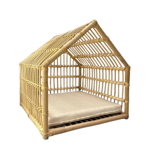 Casa para Mascotas de Ratán Natural Hecha a Mano al por Mayor, Cama Transpirable y Acogedora para Perros, Gatos y Animales Pequeños, Proveedor Ecológico de Vietnam - Product Image 1