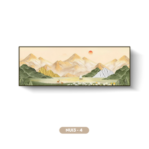 Peinture murale de paysage en soie de haute qualité, artisanat artistique fait main, décoration intérieure, impression personnalisée, usine du Vietnam - Product Image 1