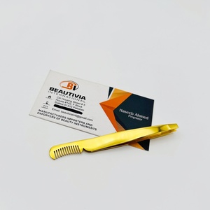 Pinzas de Cejas de Acero Inoxidable con Punta Inclinada y Peine para Recortar y Dar Forma - Herramientas Duraderas y Ligeras para Cejas - Product Image 6