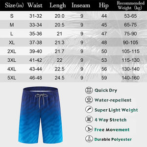 Shorts de bain décontractés de haute qualité, respirants, imperméables, grande taille, séchage rapide, écologiques, design personnalisé par sublimation - Product Image 6