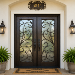 Porte d'entrée extérieure en fer forgé époustouflante : Transformez l'attrait de votre maison avec des designs artisanaux personnalisés - Product Image 2