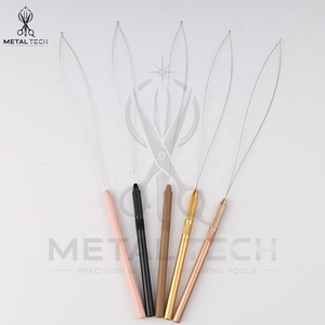 Wholesale Multi Color Metal Handle Hair Extension Loop <b>Needle</b> Micro Links Wire <b>Threader</b> Pulling Hook Set Salon Beauty Tool - Product Image 3