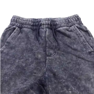 Shorts en molleton de coton délavé pour homme – Style streetwear minimaliste, respirant, coupe décontractée, idéal pour l'été, extensible - Product Image 3