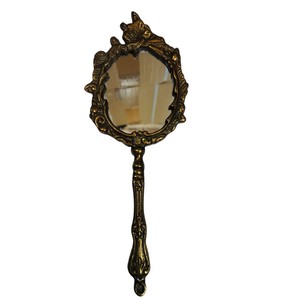 Luxurious Baroque Style Gold Handheld <b>Mirror</b> with Embossed Floral Handle Decorative Hand <b>Mirror</b> for Cosmetic Personal Grooming - Product Image 2