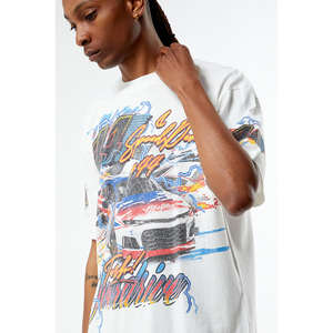 Camiseta Blanca Oversize para Hombre, Impresión Digital Frontal, Estilo Urbano, Manga Corta, Cuello Redondo, Algodón Jersey, Ecológica - Product Image 3