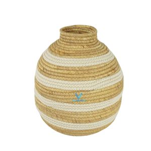Vase de table en jonc de mer et jacinthe d'eau naturels Vietrustic – Meilleur prix, fait main, moderne, rustique, écologique, durable, pour la décoration du salon - Product Image 6