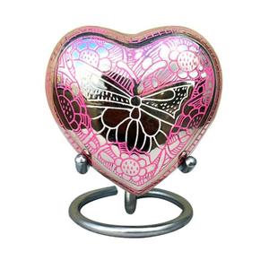 Custom Butterfly Design Heart Cremation Urn With Stand For Keepsake Adult <b>Pet</b> And Infant Child <b>Ashes</b> Funeral Supplies Urns - Product Image 1