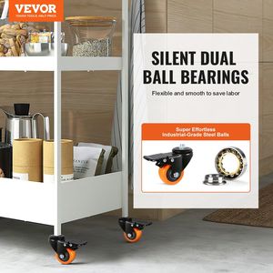 Set di 4 Ruote Girevoli Resistenti da 2 Pollici con Capacità di Carico di 110 Libbre, Stelo Filettato e Doppio Freno di Bloccaggio Sicuro per Uso Industriale - Product Image 2