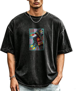 T-shirt unisexe personnalisé coupe classique en coton épais 100 % écologique respirant style vintage streetwear décontracté - Product Image 1