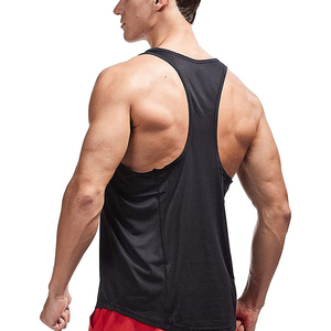 Débardeur de sport noir à séchage rapide pour homme, col rond, tricoté, pour la course et la gym - Product Image 6
