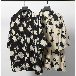 Camisas florales unisex, camisa de verano con estampado floral personalizado para hombre, camisa hawaiana de manga corta para la playa. - Product Image 5