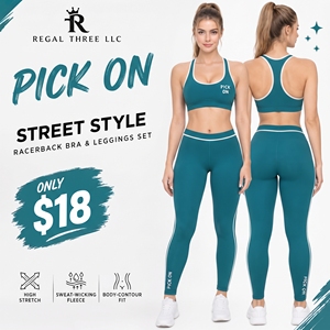 Ensemble de vêtements de sport pour femmes, 2 pièces, soutien-gorge racerback et leggings, ensemble de tenue de sport pour la salle de sport, ensemble de leggings de yoga écologiques pour femmes - Product Image 1