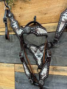 Ensemble de bridon et de harnais western en cuir fait main 2026 avec têtière et peitoral/collier – Qualité supérieure pour l'équitation, tailles personnalisées - Product Image 1