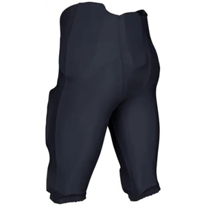 Black <b>Padded</b> Football Pants Belt Closure Athletic Sportswear Breathable Mens Performance Practice Game Football Wear pants - Product Image 4