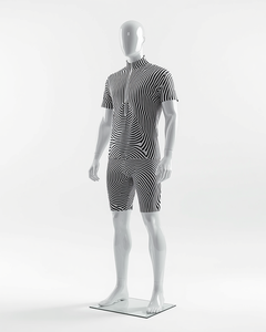 Conjunto Deportivo Personalizado para Hombre, Camiseta de Manga Corta y Pantalones Cortos con Ilusión Óptica 3D y Arte Lineal Sublimado - Product Image 3